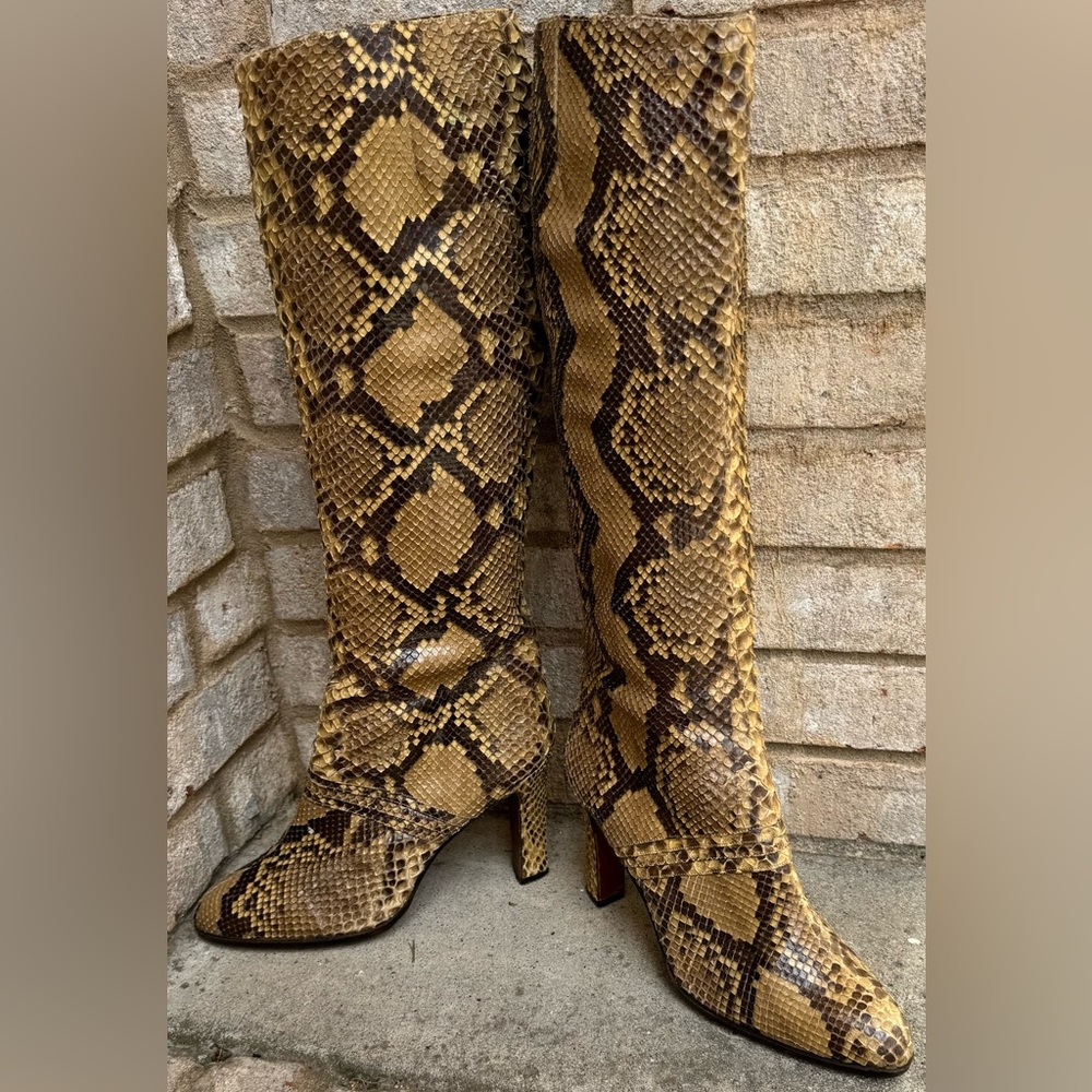 Vintage snakeskin tall boots